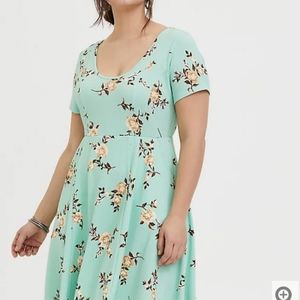 Torrid Mint Green Floral Dress